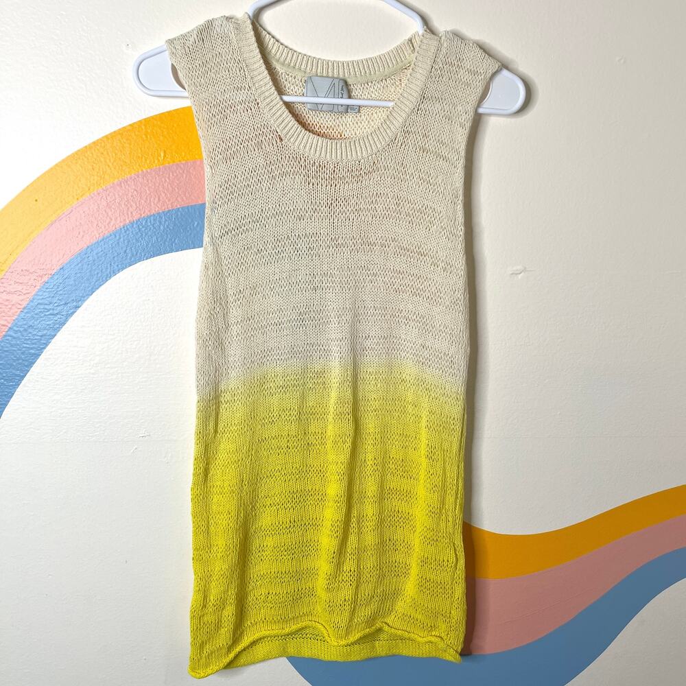 Michael Stars Crochet‎ Tank Top Womens 1 XS/S Boho Loose Knit Ombre Dip Dye